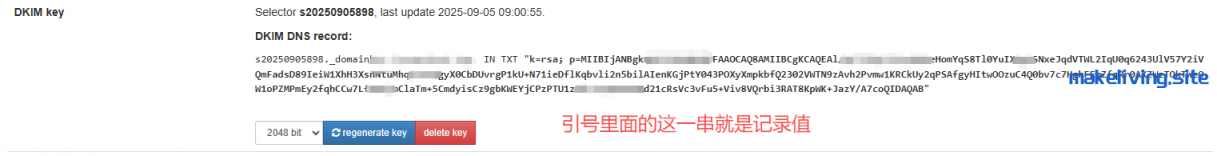 poste dkim key