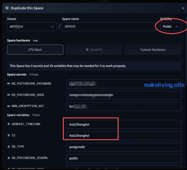 Hugging Face 拷贝模板设置变量
